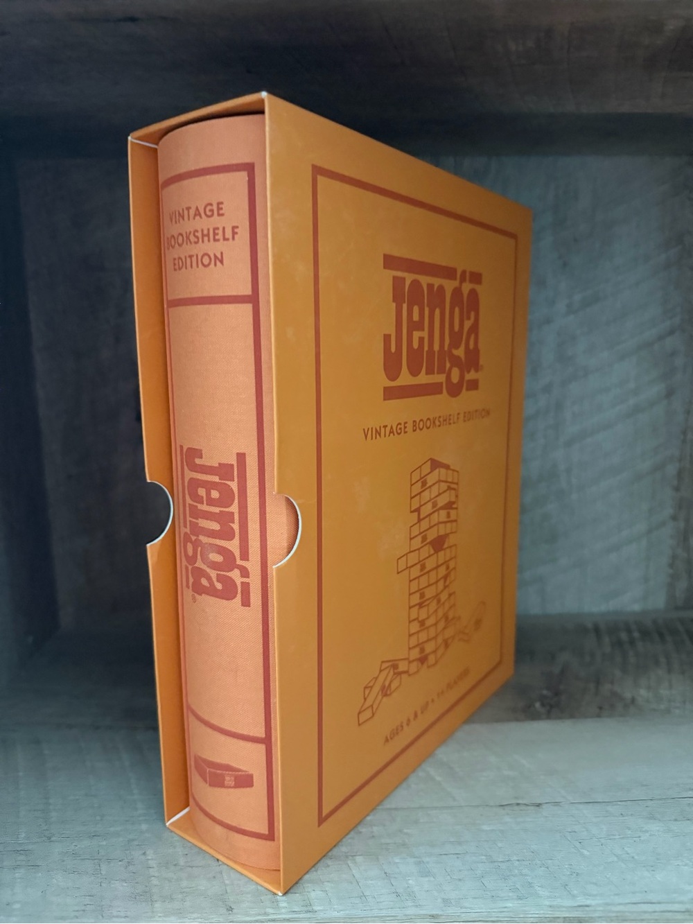Jenga - Vintage Bookshelf Edition - Orange